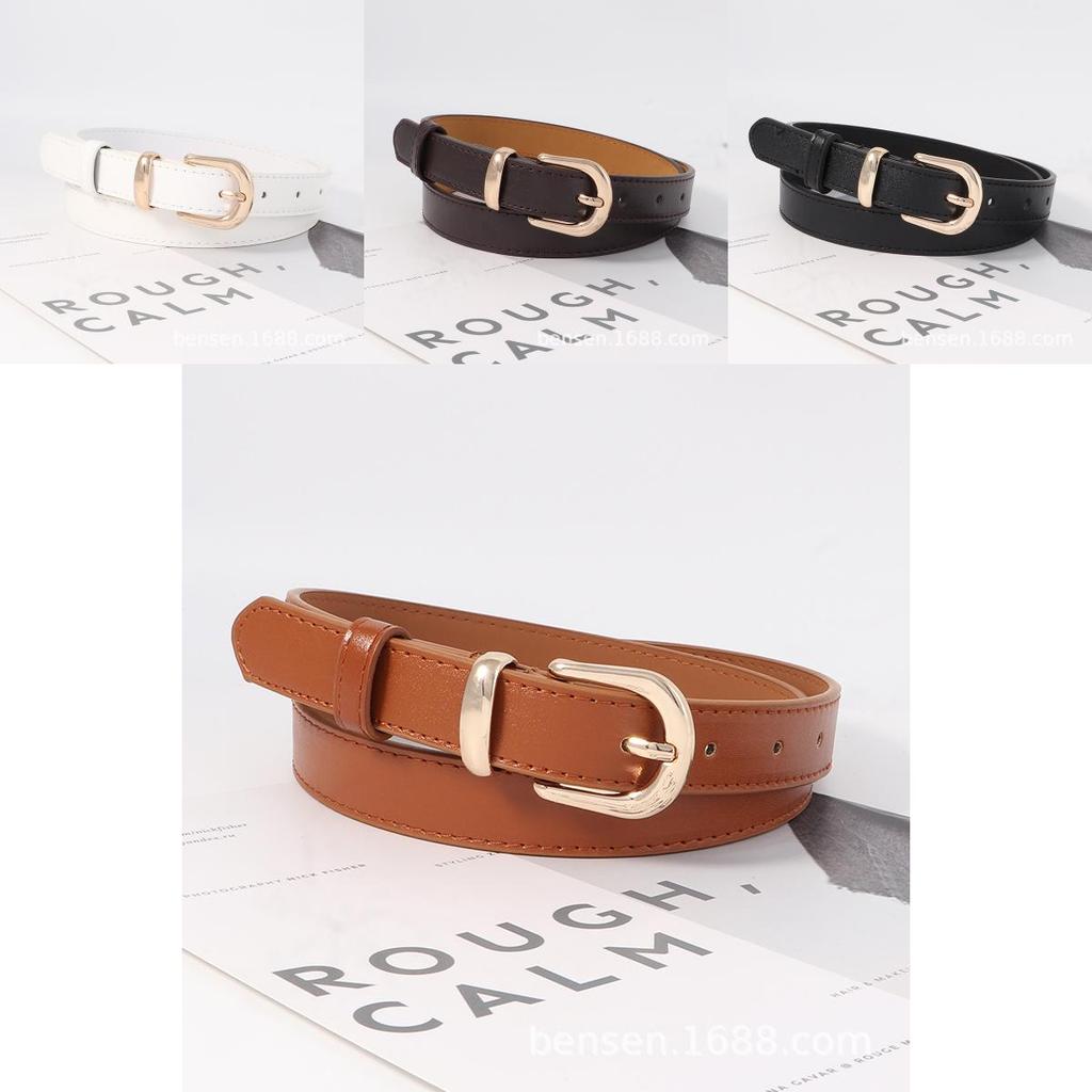 Womens Pu Leather Belt With Metal Pin Closure For Trendy And Versatile Looks