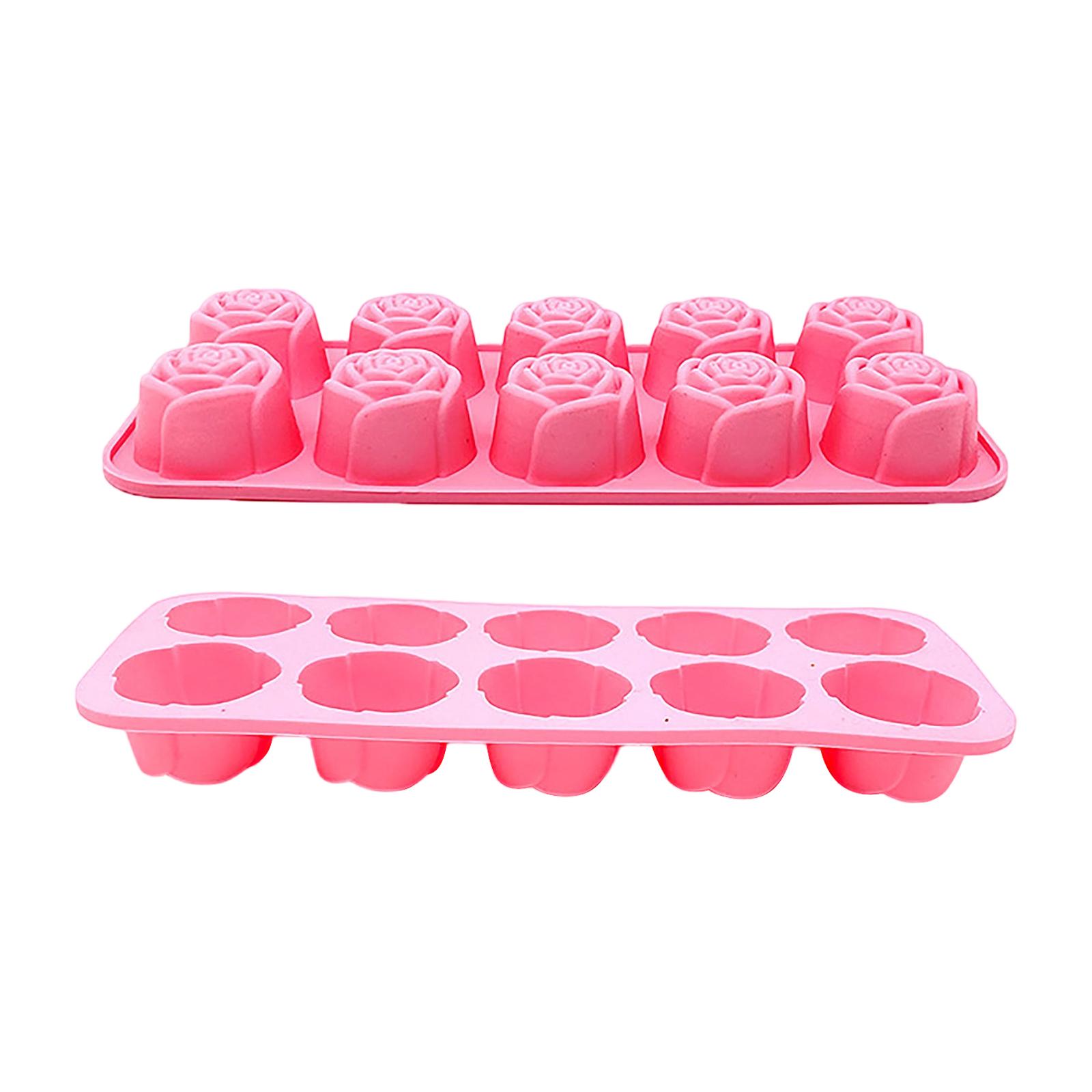 

Cavity Rose Chocolate Mold, Silicone Roses Molds For Chocolate, Candy, Ice-,Jelly, Candles, Soaps, Cupcake Decorations One Size розовый