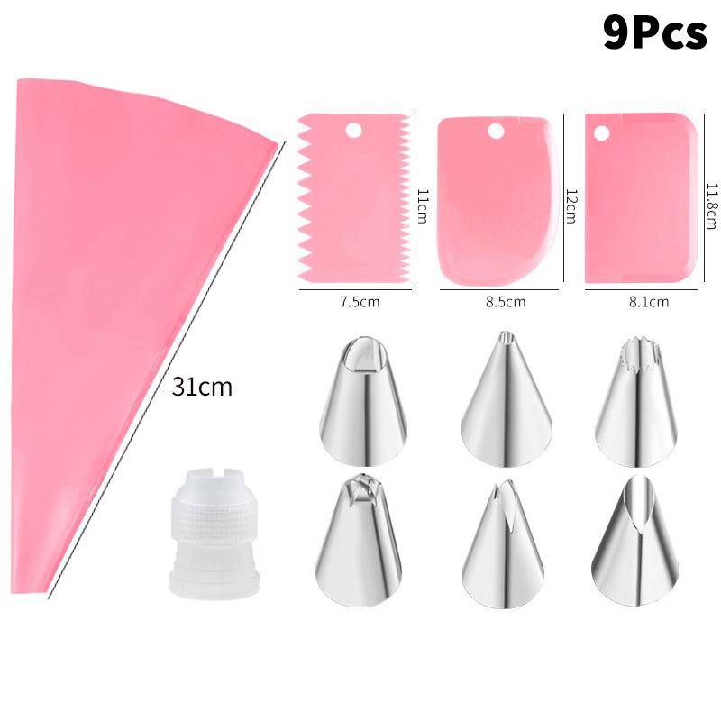 Stainless Steel Piping Nozzle Set,Cake Decorating Tools, Cream Glue Piping Nozzles,Thickened EVA Piping Bags