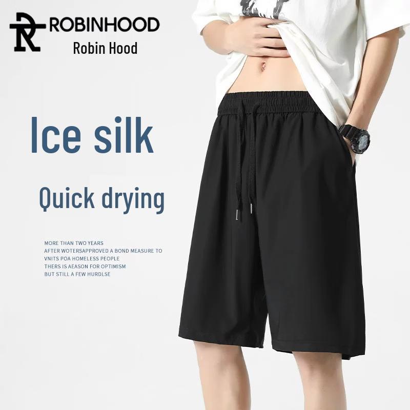 ROBINHOOD Men s Summer Ice Silk Quick-Dry Loose Straight Outdoor Sports Shorts 4XL