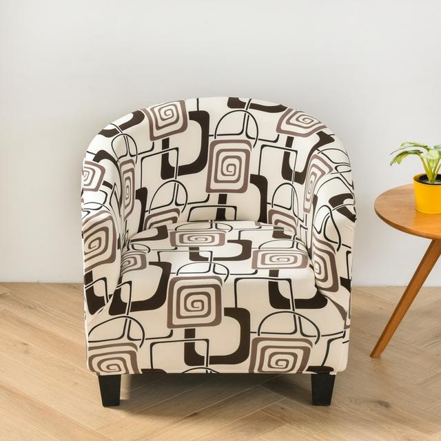 Fauteuilhoes Stretch Kuipstoelhoes Bedrukte Bankhoes Spandex Bankhoezen Voor Bar Studeerkamer Balie Woonkamer