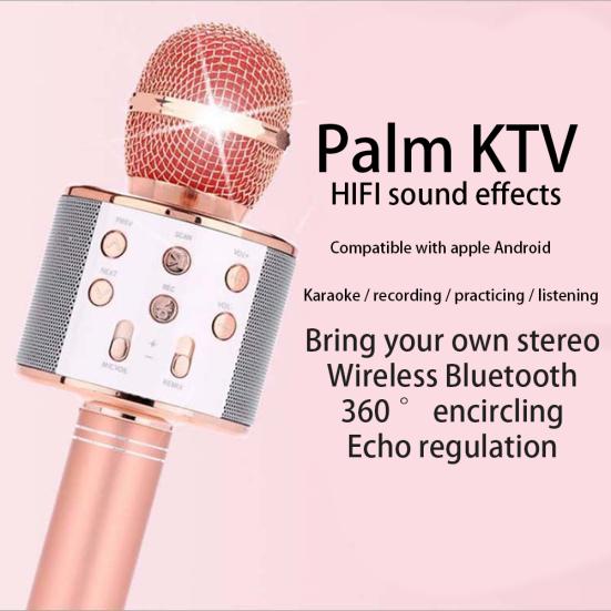 Bluetooth Wireless Karaoke Microphone Phone Music Player Record KTV MIC Speaker