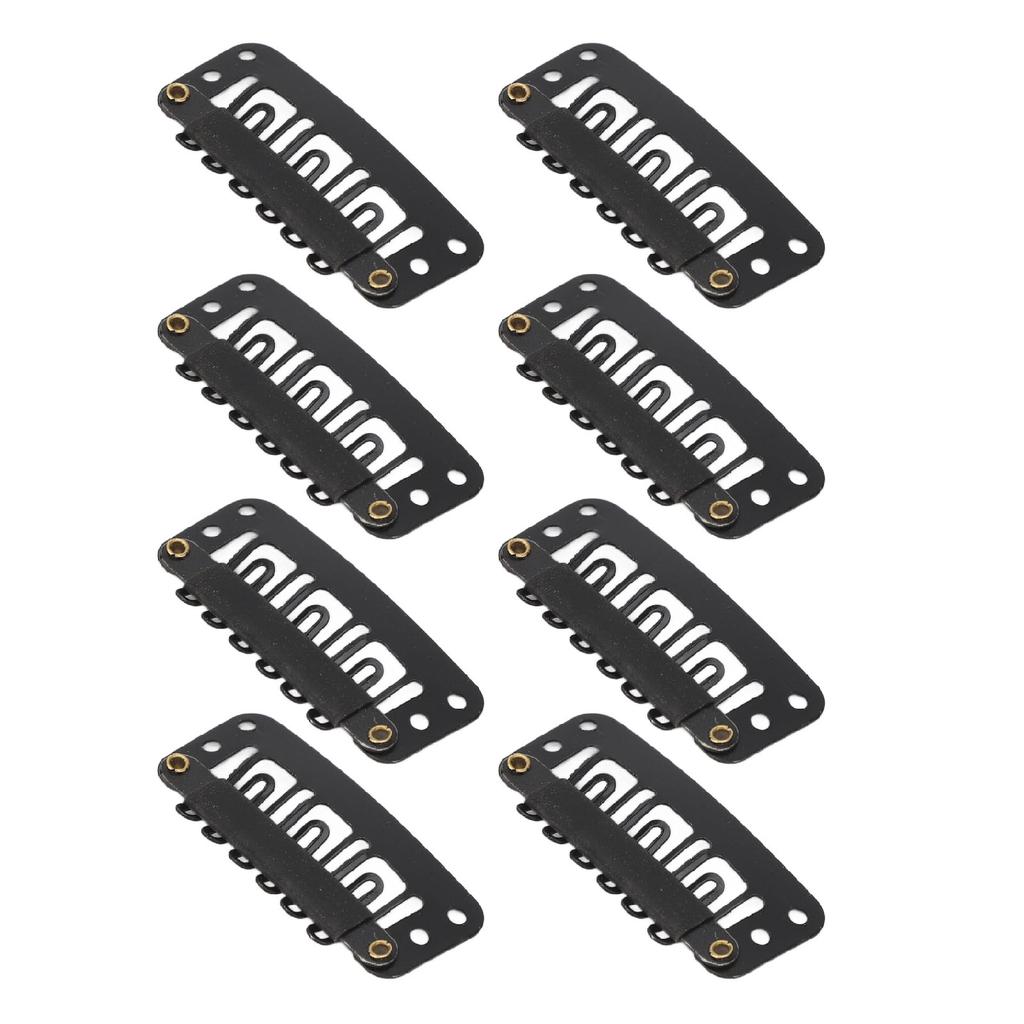 100Pcs 6 Teeth Hair Extension Clips Wig Clips Stainless Steel U Shape Snap Clips for Hair Extension Hairpiece DIY