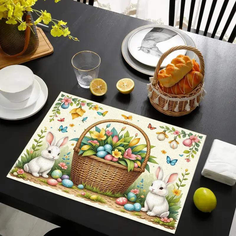 Of 2, 4, Or 6 Modern Placemats Featuring an Easter Design, Perfect for Enhancing The Beauty of Your Restaurant Or Kitchen