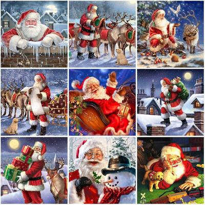 Santa Claus DIY 5D Diamond Painting Full Round Drill Christmas Gift Diamond Embroidery Cross Stitch Kits Home Decor