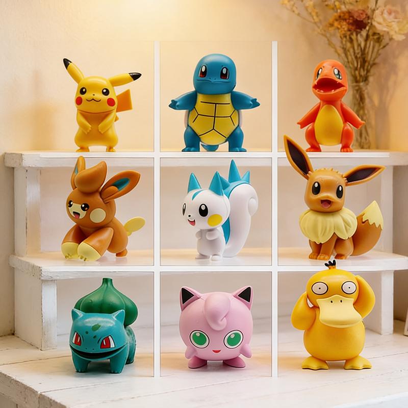 Hot Pokemon Anime Figures Pikachu Toys Model Charmander Psyduck Squirtle Jigglypuff Bulbasaur Kawaii Collect Dolls Kids Gift