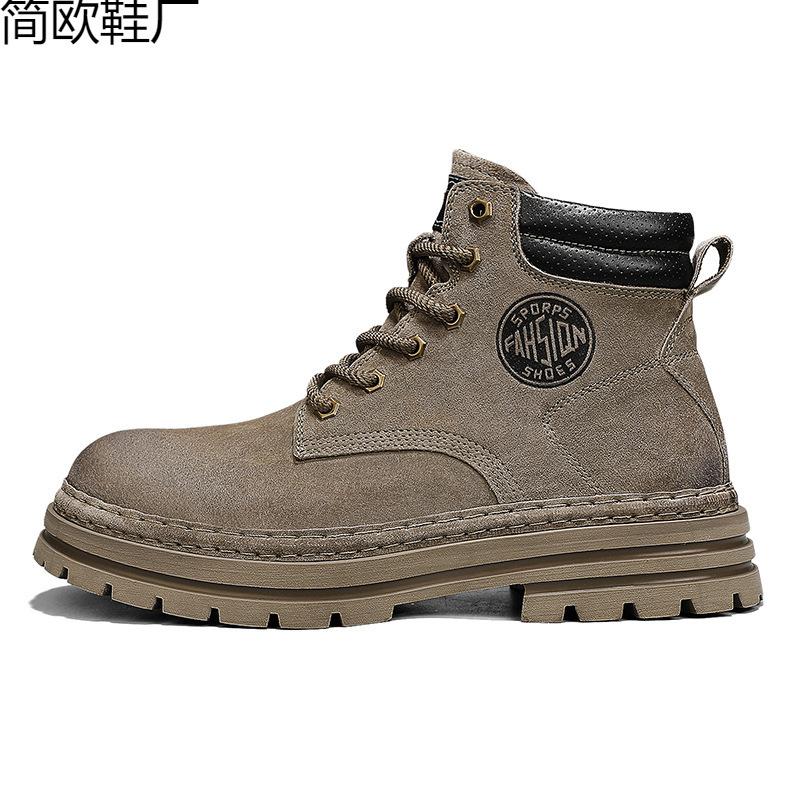 Rhubarb boots leather summer high top boots desert tooling short boots locomotive