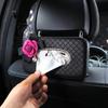 Rhinestone Flower Car Tissue Box Holder Auto Seat Back Headrest Hanging Tissue Case Organizer Crystal Car Styling Accessories