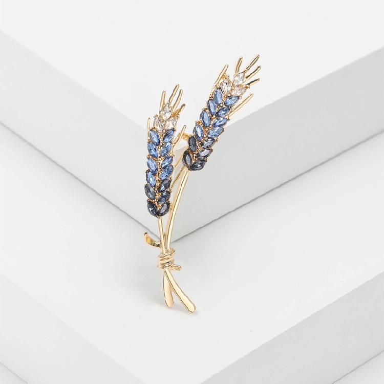 Fashionable Wheat Ear Brooches Ornament Sparkling Crystal Pins Lapel Pins