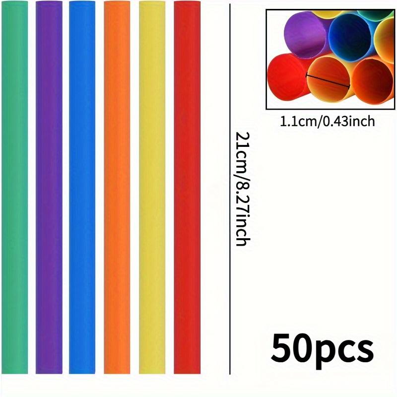 50Pack Colorful Reusable PP Wide Straws - 1.1cm/21cm for Boba, Shakes & Popsicles. Food-safe, Durable Drink Accessories