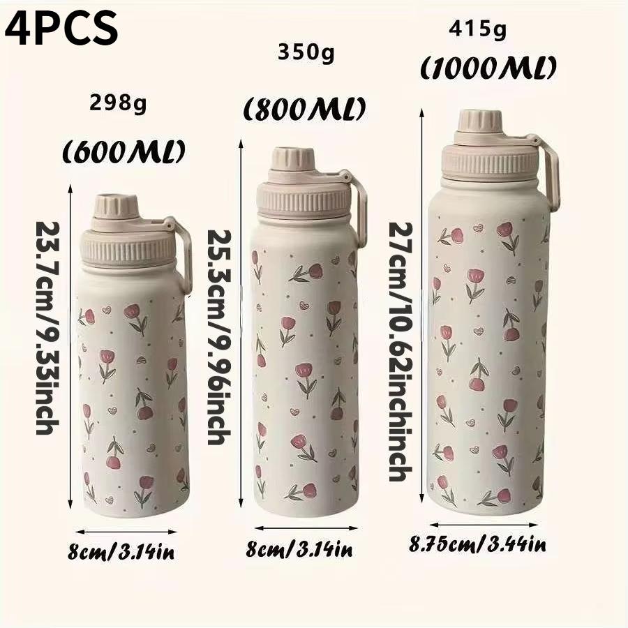 Bow Insulated Cup Stainless Steel Pink Bow Tumbler Water Bottle for Outdoor School Portable Drinking Coffee Water Bottles