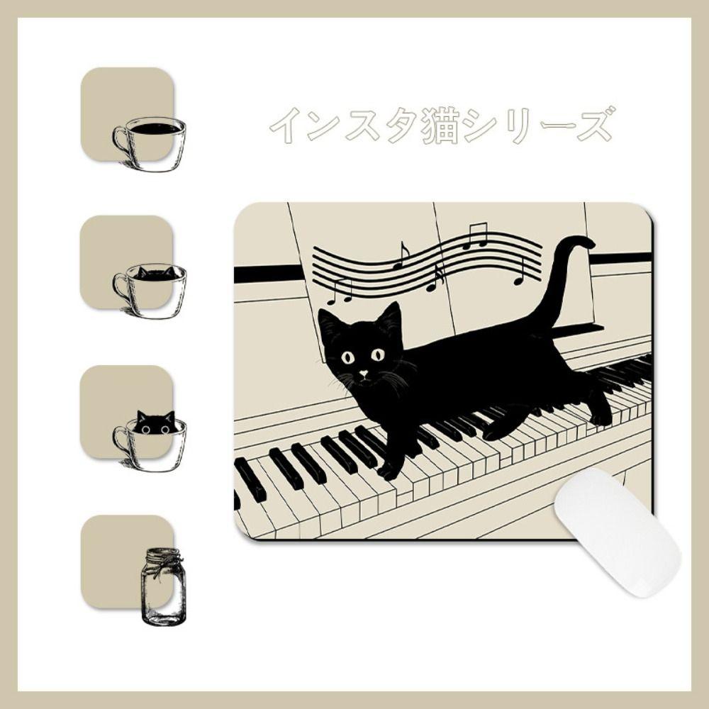 Waterproof Cat Mouse Pads Desk Mat Cat Mouse Mat Creative Black Cat Mouse Pad  Home Decor