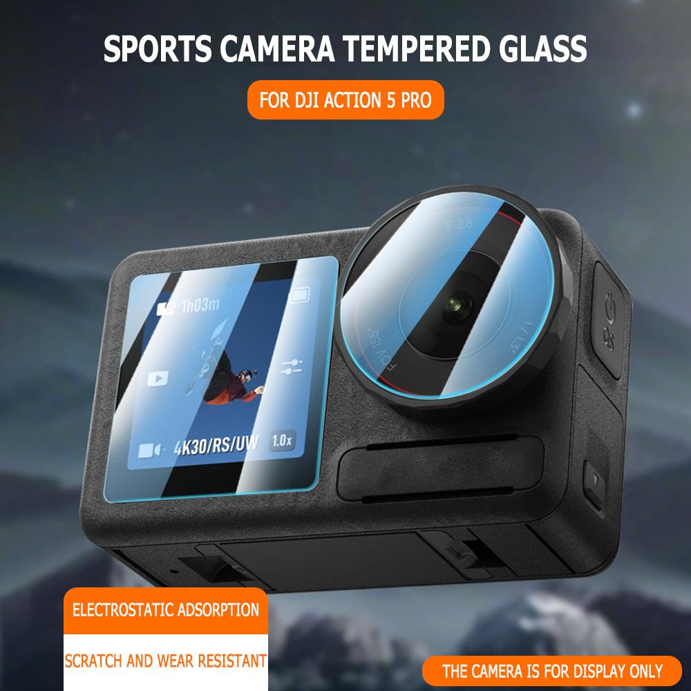 Applicable to DJI Action Camera Action5pro Screen Protector Film Lens Display Tempered Film Scratch Resistant