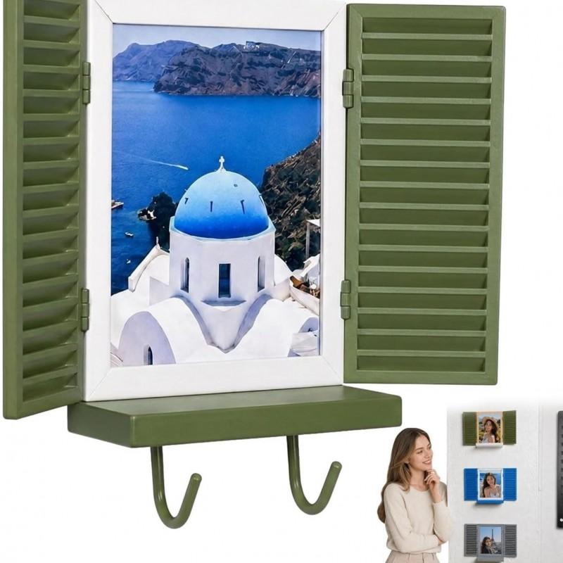 Mediterranean Window Photo Frame Key Holder PLA Material Cartoon Style Home Office Decor
