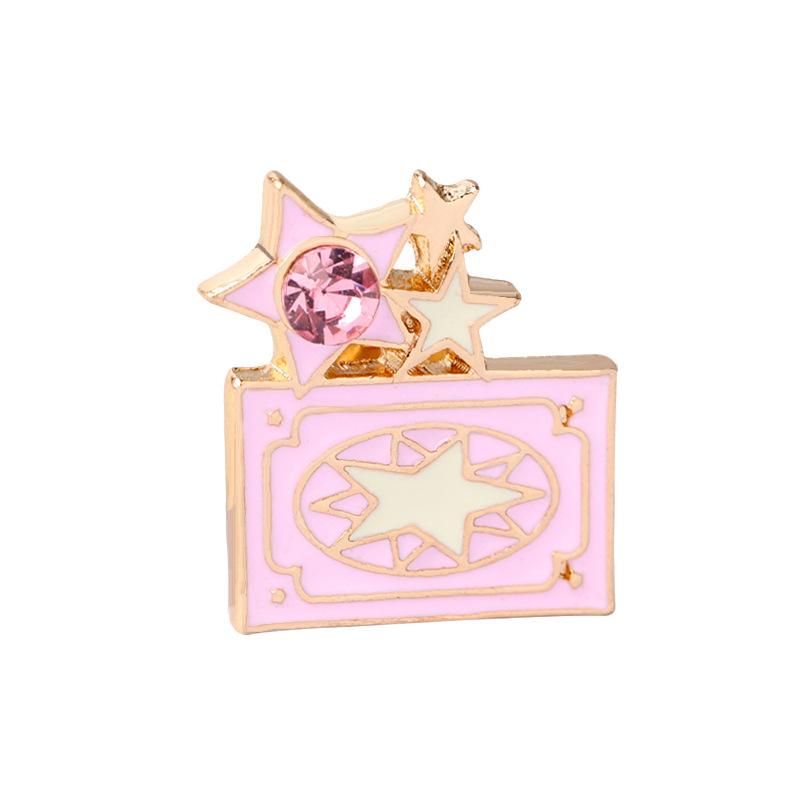 11 Style Sakura Star Wings Bowknot Rhinestone Brooch Heart Badge Jackets Brooches For Women Enamel Pin Metal Accessories Jewelry