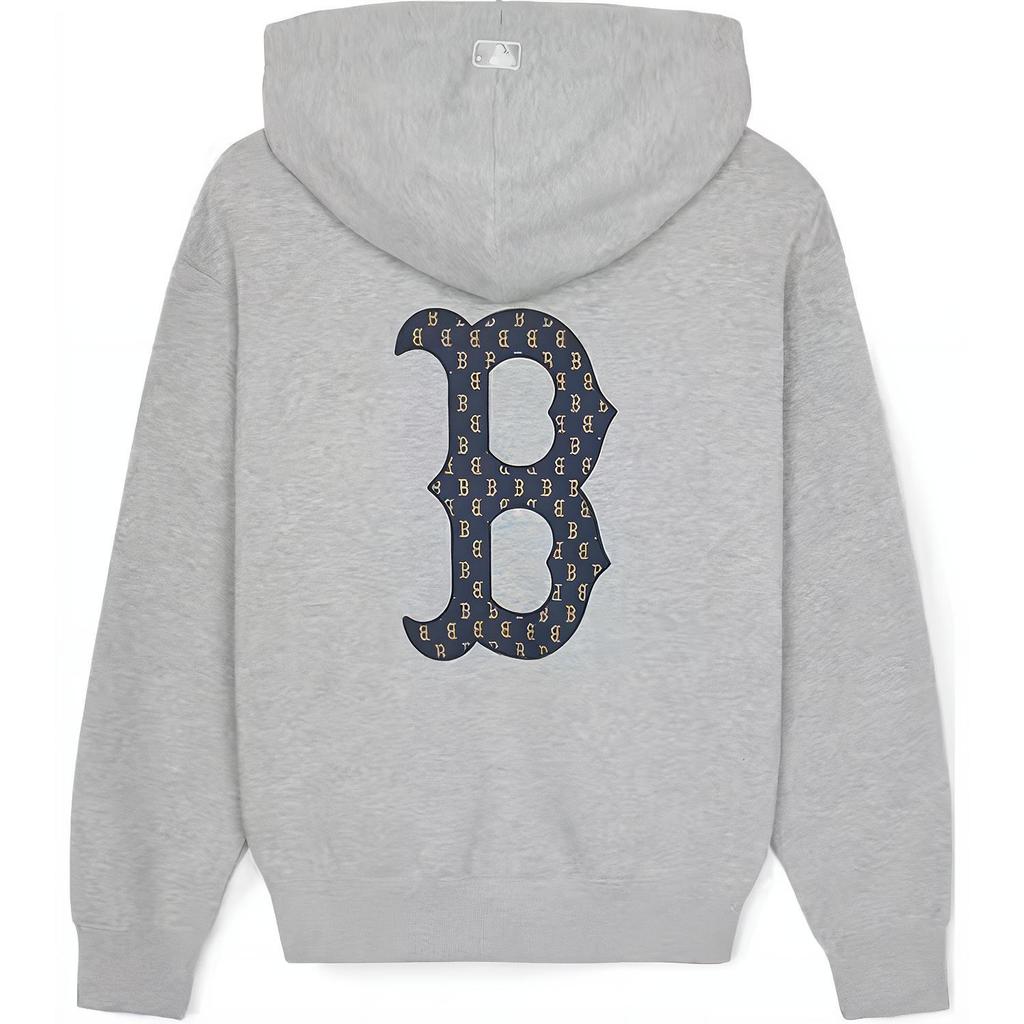 New MLB MONOGRAM Series Boston Red Sox Jackets Coats Unisex Heather Gray 3ATRM0544-43MGS