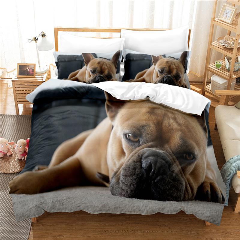 AU Single 140x210cm Ropa De Cama Animal Pattern Bedding Set Full Size Cute Puppy /Dog/ Panda Duvet Cover Set Dropshipping New