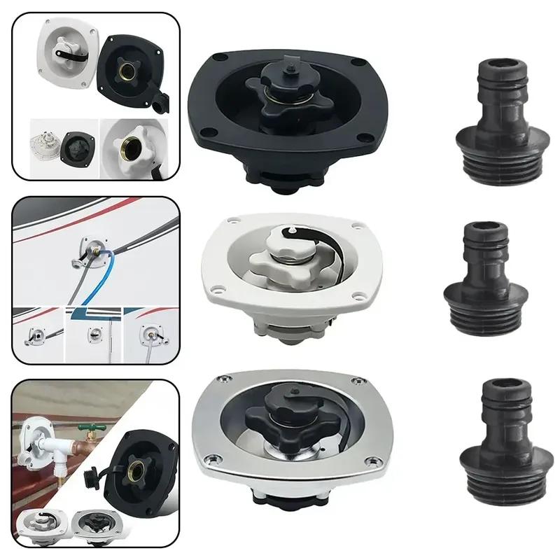 Water Inlet Filler Cap, Wall Mount ,Trailer Fill Dish ,RV Water Fill Inlet Built In Water Stop Valve For Caravans RV ,Marine