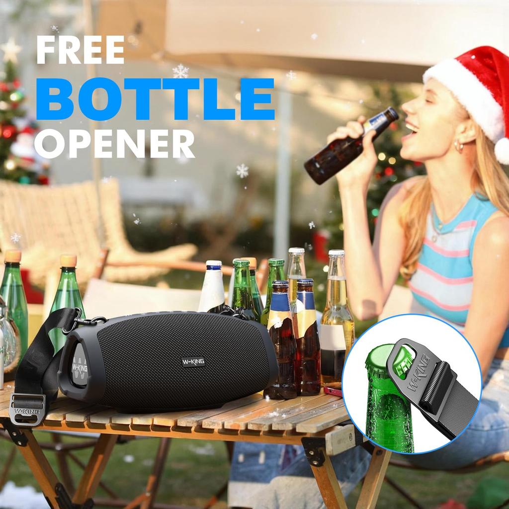 120W MAX 70W RMS Bluetooth Speaker with Deep IPX6 Waterproof and Dustproof Wireless Loud Portable Wireless Outdoor 42 Hours of Continuous Call Support