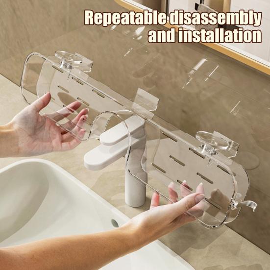 Kitchen Sink Faucet Organizer Storage Rack Strong Load-bearing Easy To Install Suction