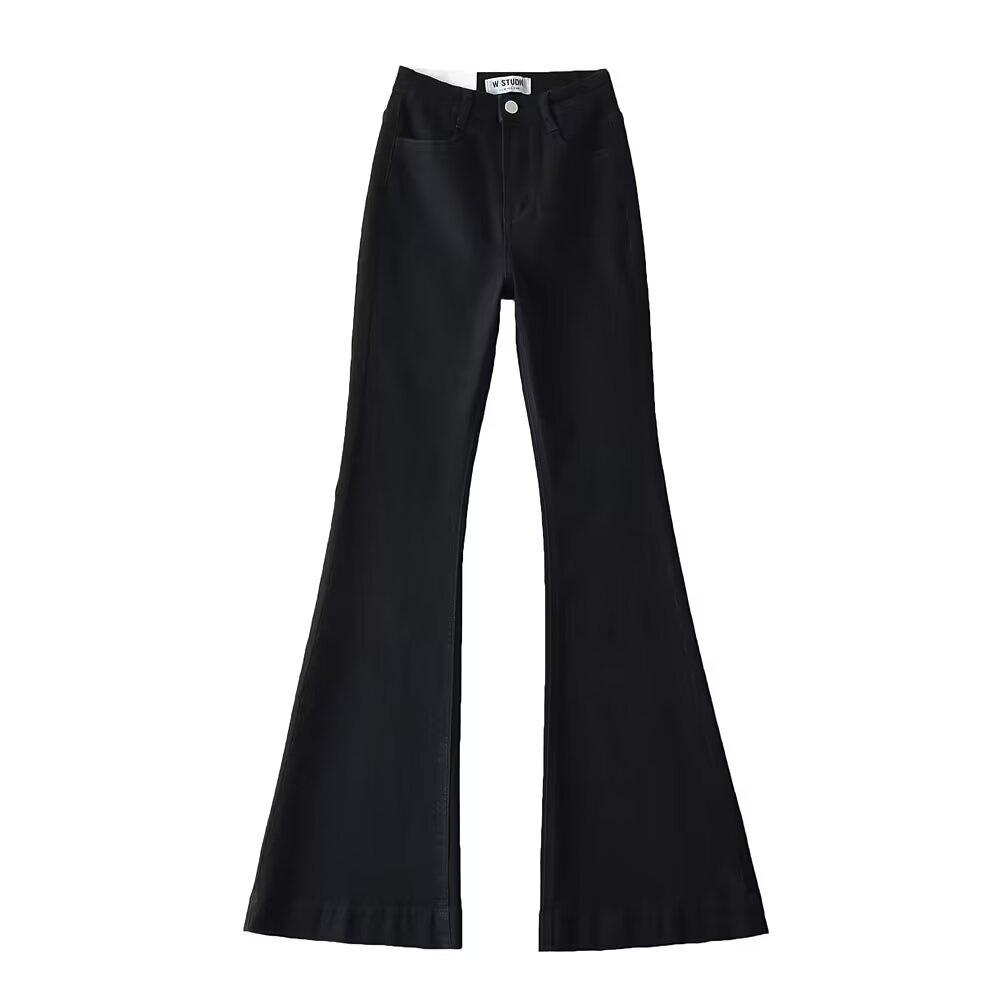 YPFF Trendy Women's High Waist Butt-Lifting Skinny Micro Flare Jeans - Autumn European & American Style Fashion.
