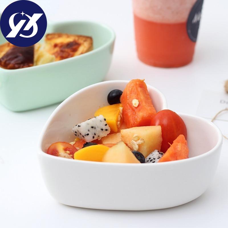 Heart-shaped Bowl Ceramic Steamed Egg Plate Dessert Salad Bowl Oven Baking Dinnerware