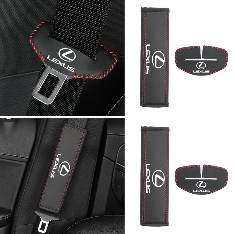 Car Accessories Seatbelt Shoulder Cover Leather Protector Pad For Lexus CT200h ES250 ES300h IS250 IS200 GS300 GS460 GX470 LS400NO3