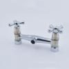 1PC Brass Silver Bathtub Faucet Double Handle Dual Control Hot and Cold Water Mixing Valve Tap Wall Mount