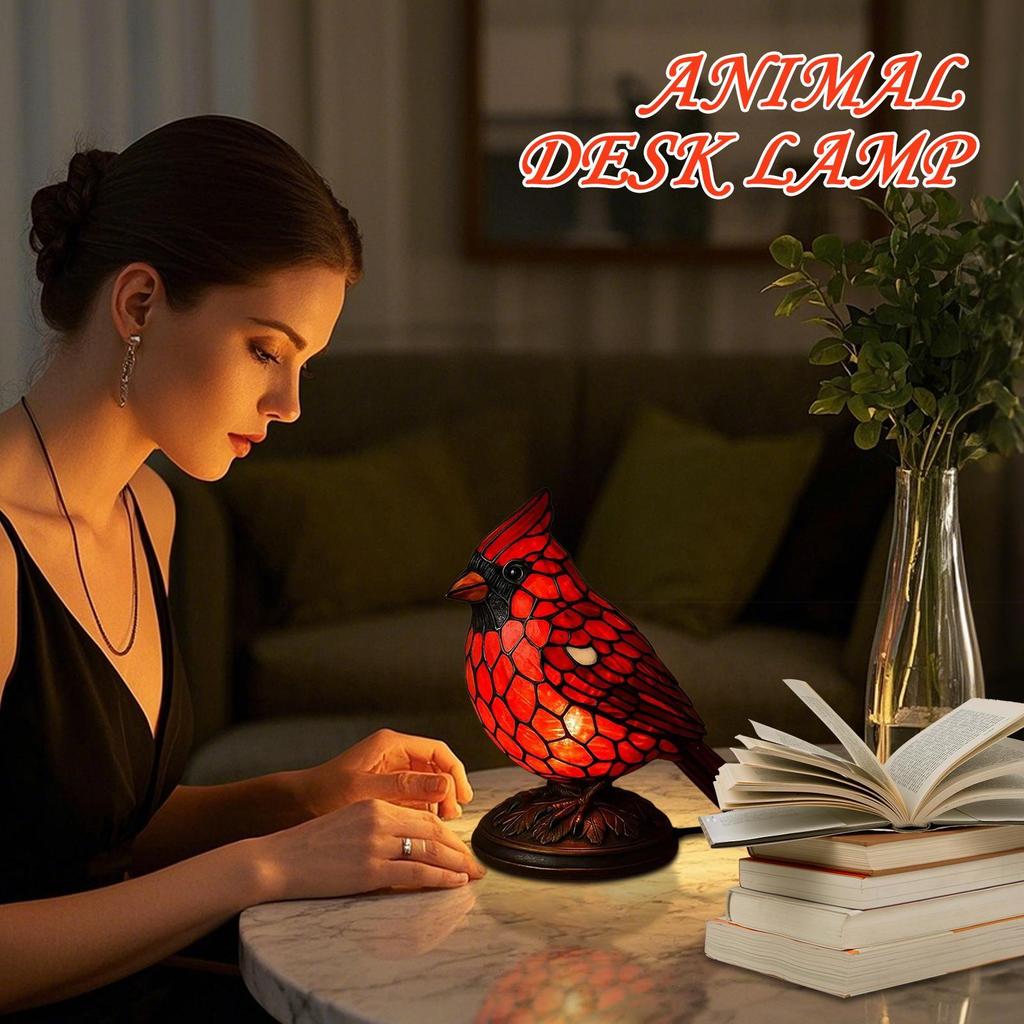 Cardinal desk lamp natural animals and birds theme lamp Christmas table lamp home office table decoration ornaments