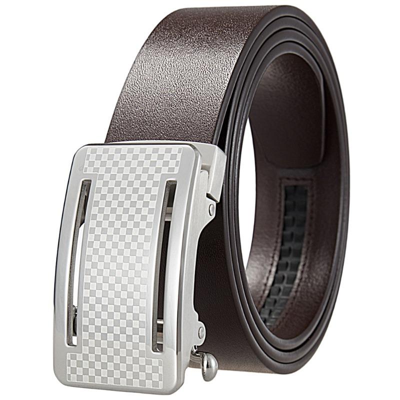 Business Stainless Steel Buckle Belt, Cowhide Belt, Automatic Buckle Belt