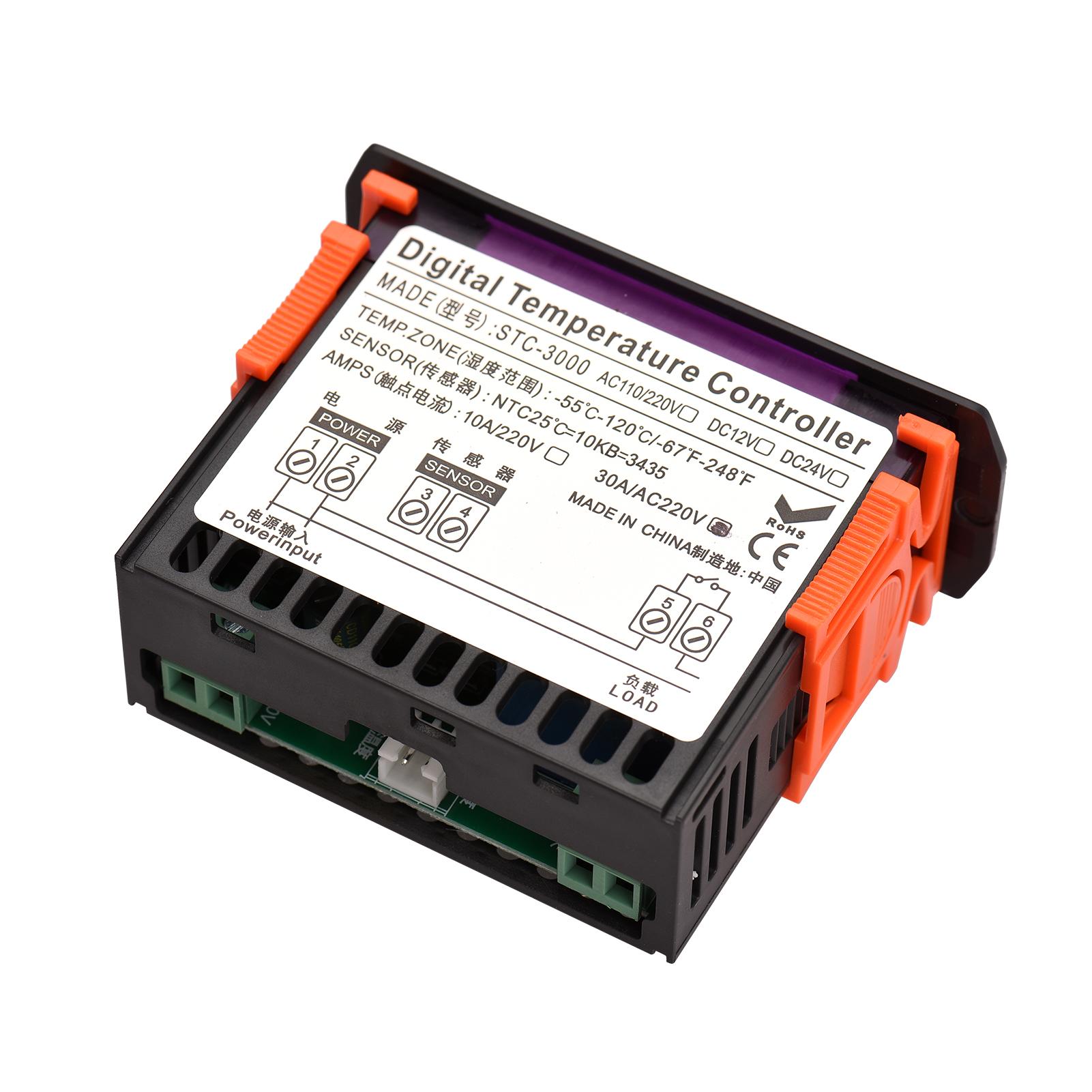 

Цифровой регулятор температуры 30А STC 3000 Интеллектуальный регулятор температуры AC 220В Термостат для холодильника Поддержка чёрный