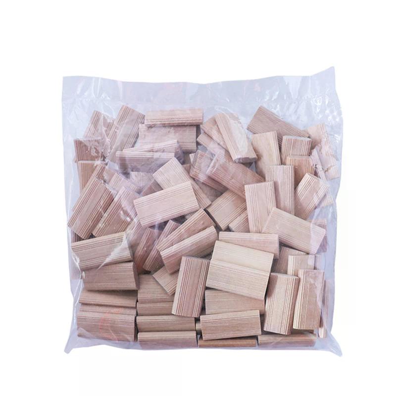 50Pcs Domino Solid Wood Tenon DIY Joinery Beech Wood Nail Cork Block Bolts Joinery Plugs Furniture Splicing Connectors