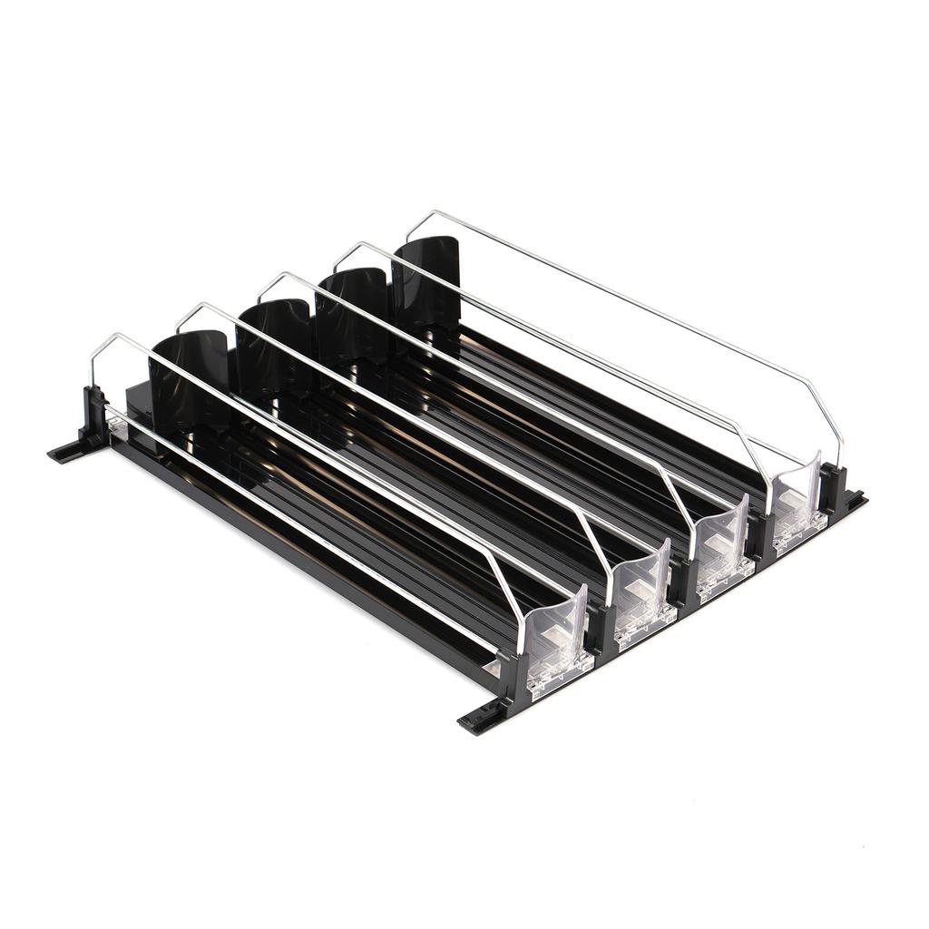 Drink Organizer for Fridge Self-Sliding Soda Can Dispenser with Locking Design 3 Rows Fridge Drink Dispenser Adjustable Width