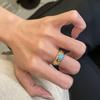 Vintage Turquoise Rings for Women Exquisite and Simple Light Luxury Fashion Zircon Inlay Blue Glossy Ring Fine Zircon