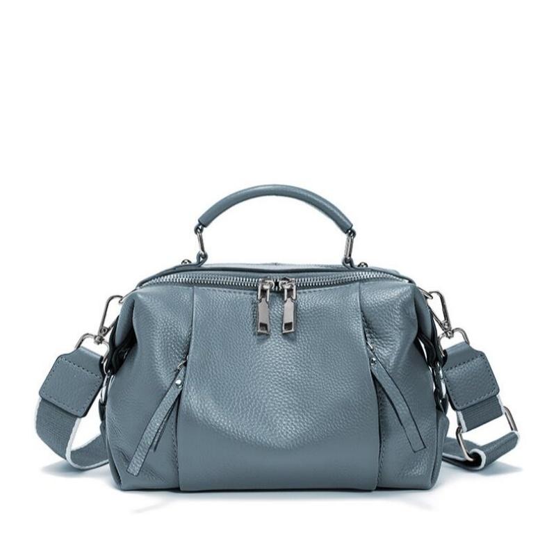 Women's Genuine Leather Bag Simple High Quality Tote Bag Small Vintage Bost Handbag Female Shoulder Crossbody Bag