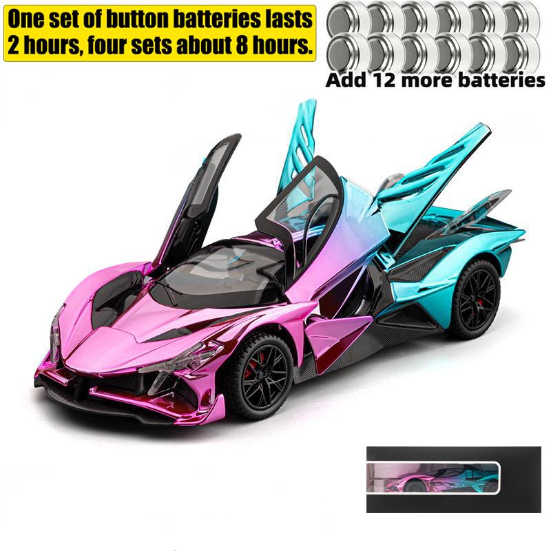 1/24 Apollo Project EVO Electroplated Sports Car Alloy Model Diecast Metal Racing Car Vehicles Home Trendy Toy Decorations Gifts