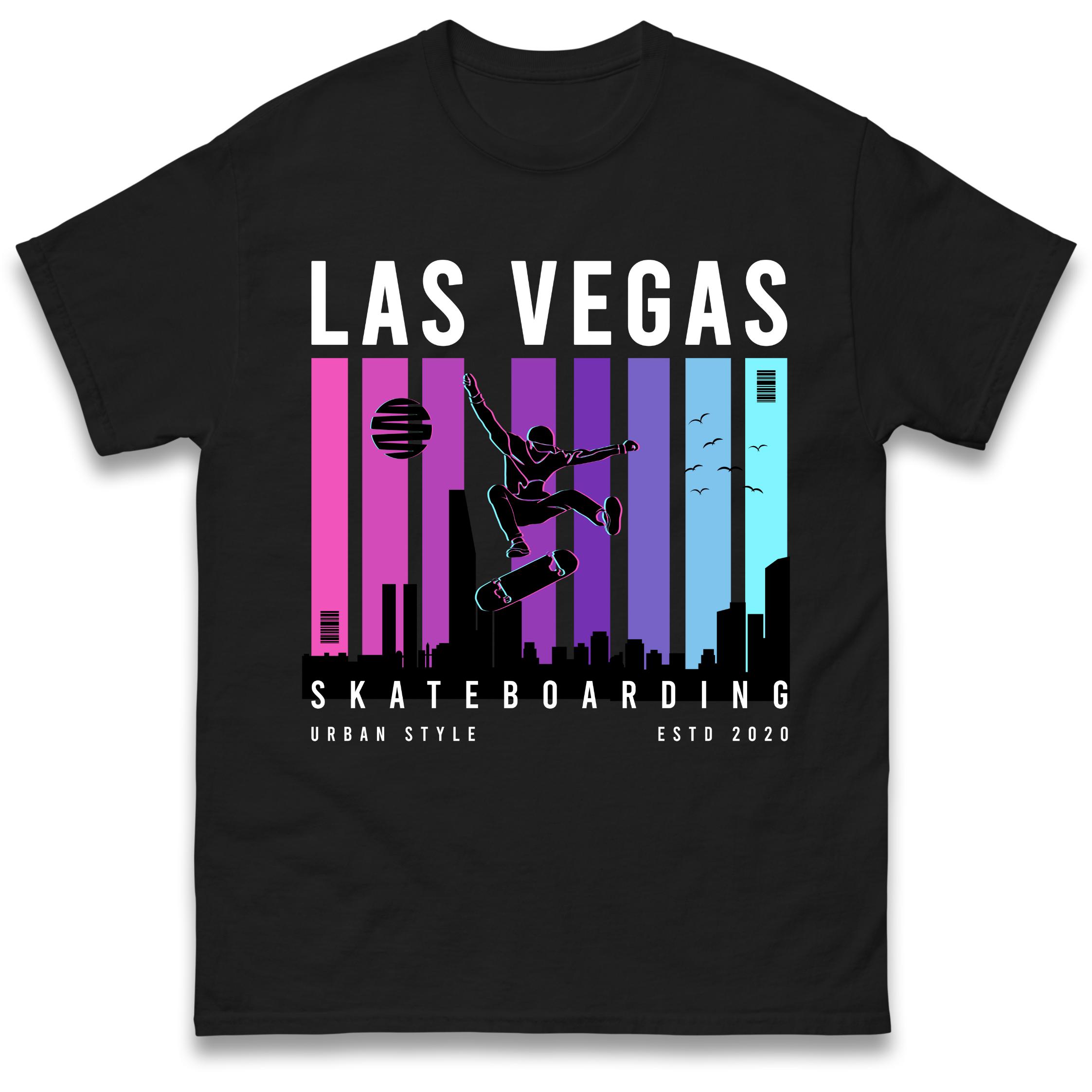 

Las Vegas Skateboarding T-Shirt Tshirt Mens Womens Tops Unisex Tees 100% Cotton M