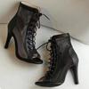 Fashion Fish Mouth Sandals Summer New Round Head Mesh Cloth Breathable Before Lacing Non-slip Wear-resistant High Heels