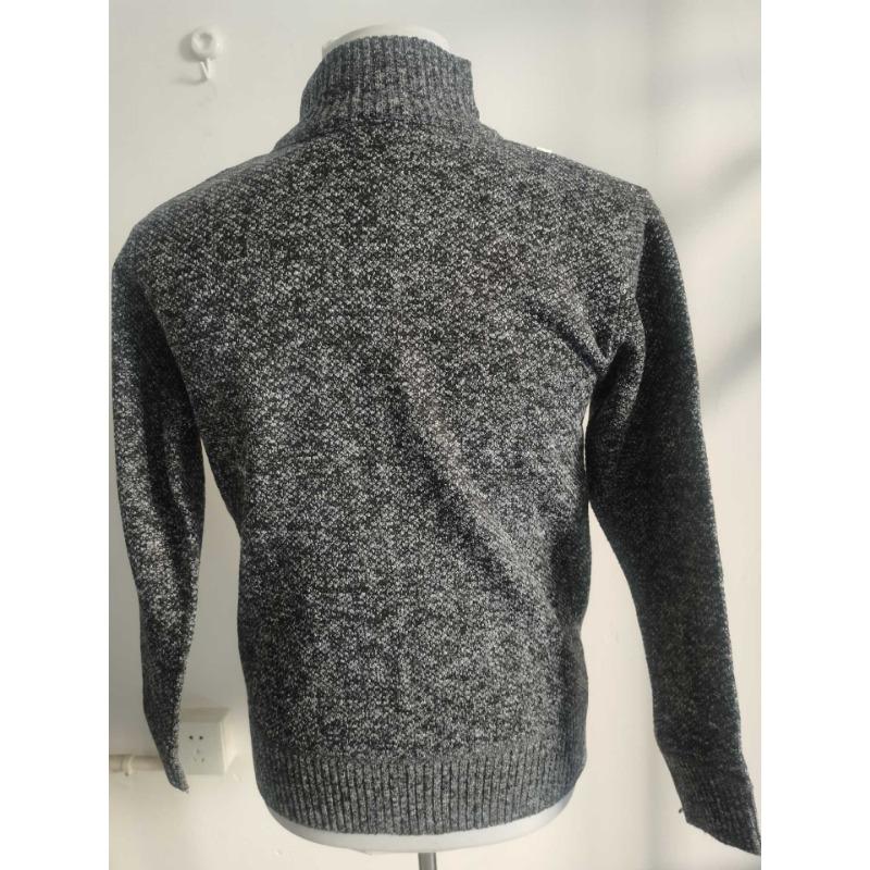 Men S Long Sleeve Thick Knit Cardigan Casual Stand Collar Sweater
