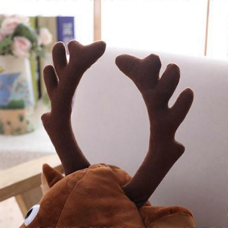 Cute Elk Deer Hat Elk Design Headgear Hat Plush Toy Stuffed Toy Photography Prop Headgear Hat Festival Party Photo Props