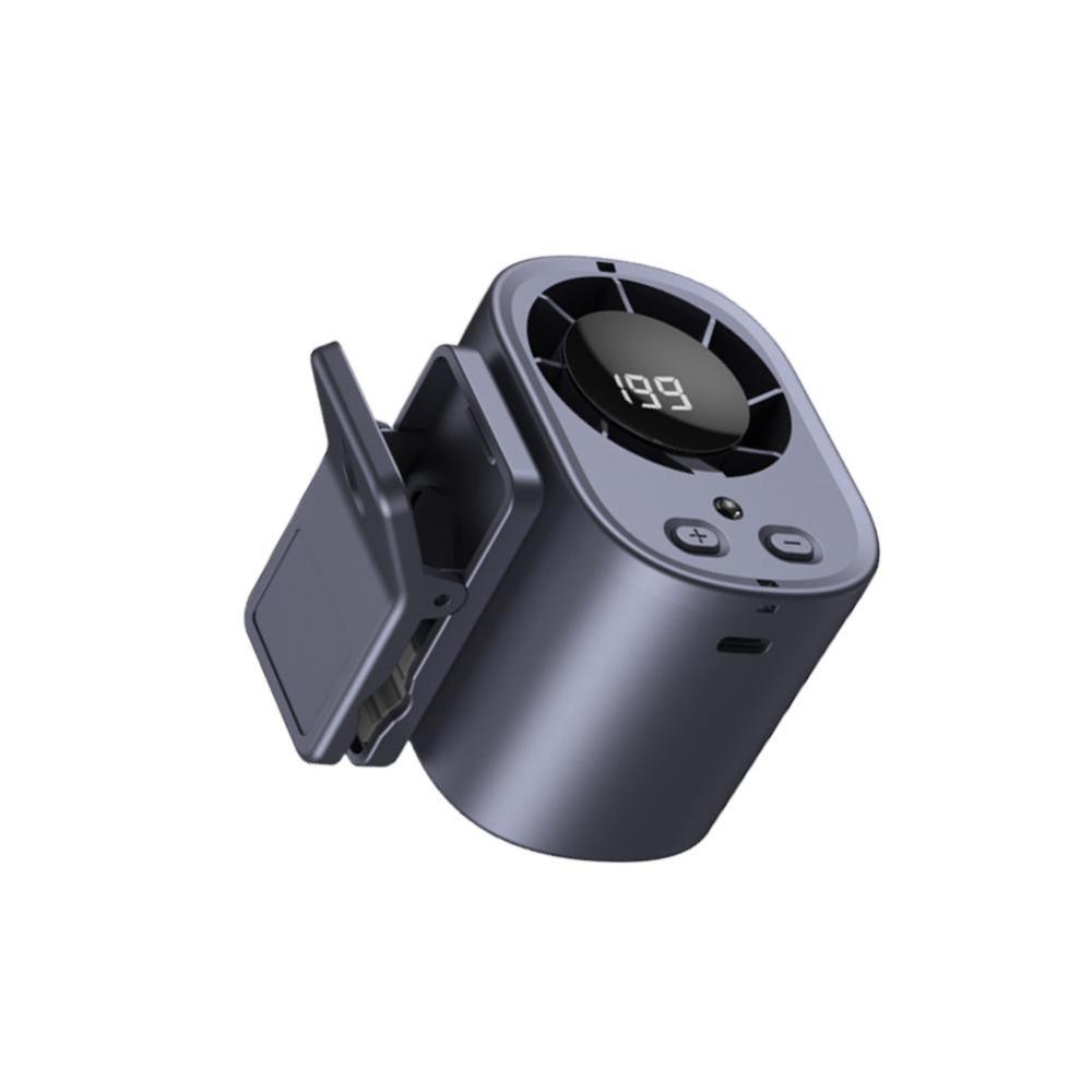LED Display Mini Silent Fan High-Speed Waist Clip Fan Neck-mounted Handheld Mini Fan Car Use