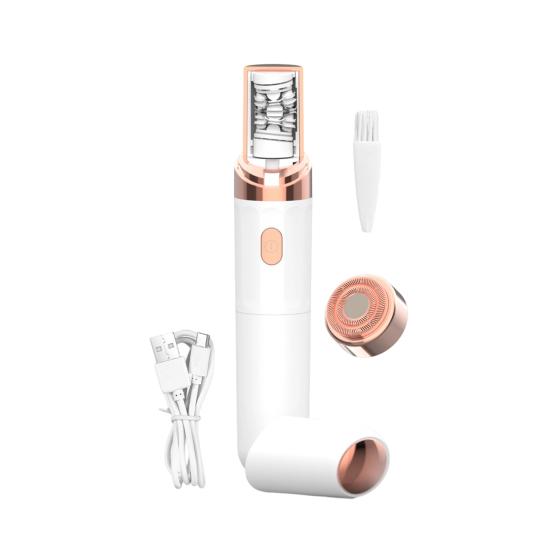2-In-1 Electric Eyebrow Trimmer Multi-functional Painless Facial Hair Epilator Waterproof Cordless Women Brow Hair Shaver Remover