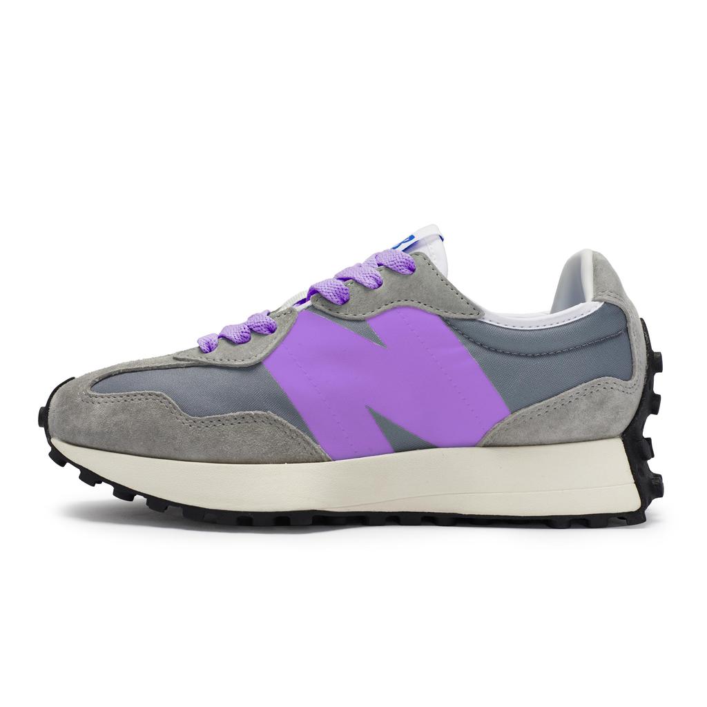 New Balance NB 327 Cushioning Slip Resistant Breathable Low top Running Shoes Unisex Yuanzu Gray Purple MS327LAB(Team80-S-BOX)