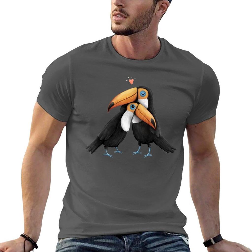 Toucan Love TShirt Casual Simple Design Short Sleeve Shirt