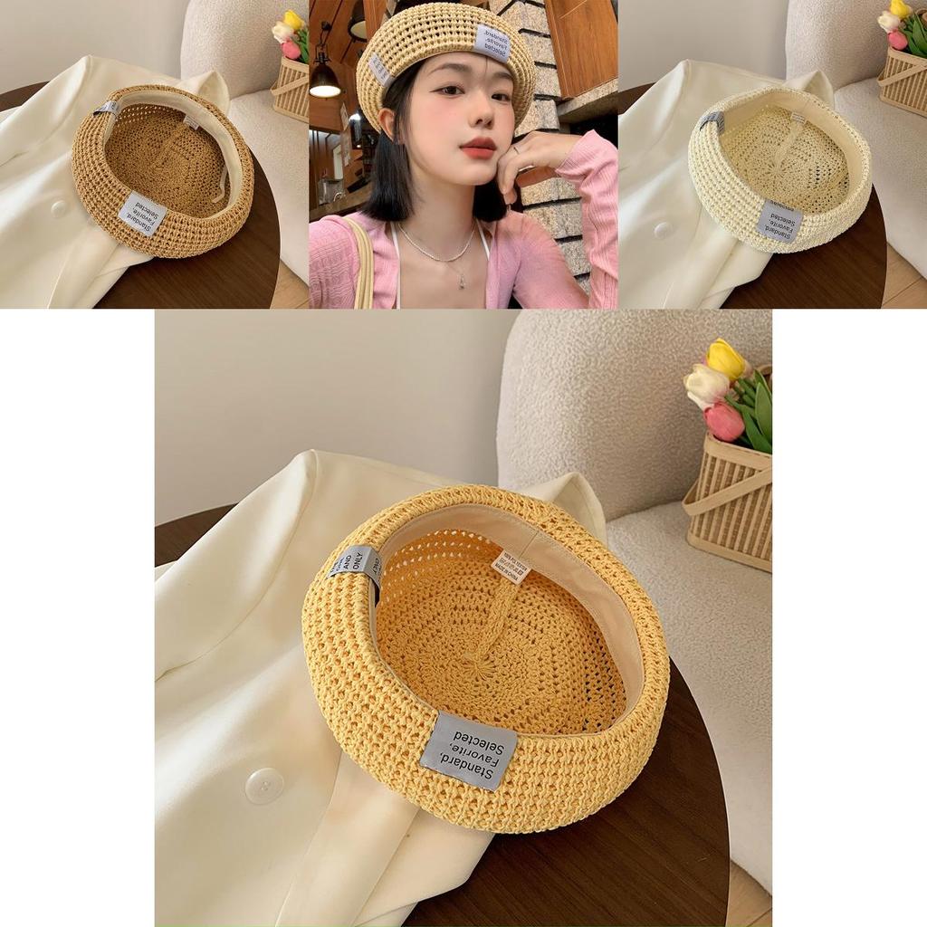 Summer Straw Fashionable Beret Hat For Adults In Assorted Colors With Airy Design