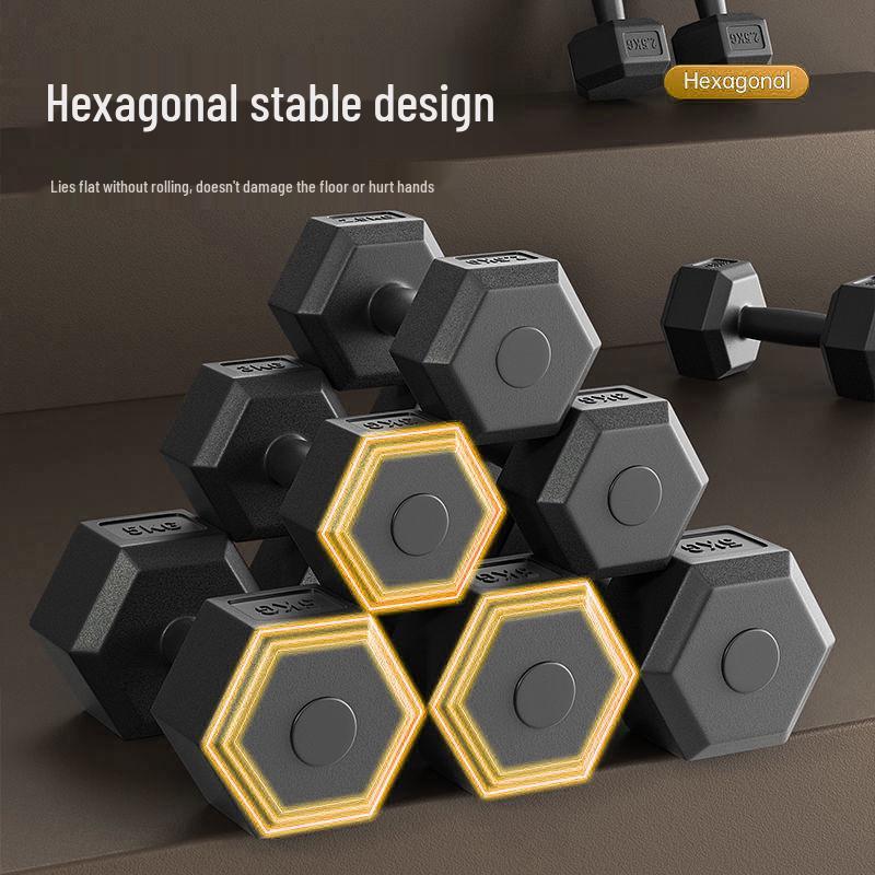 Hexagonal Eco-Friendly Dumbbell Pair for Men's and Women's Home Fitness