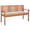 Day and Night - Day and Night 3-seater Garden Bench Solid Eucalyptus Wood and Cushion 150 Cm