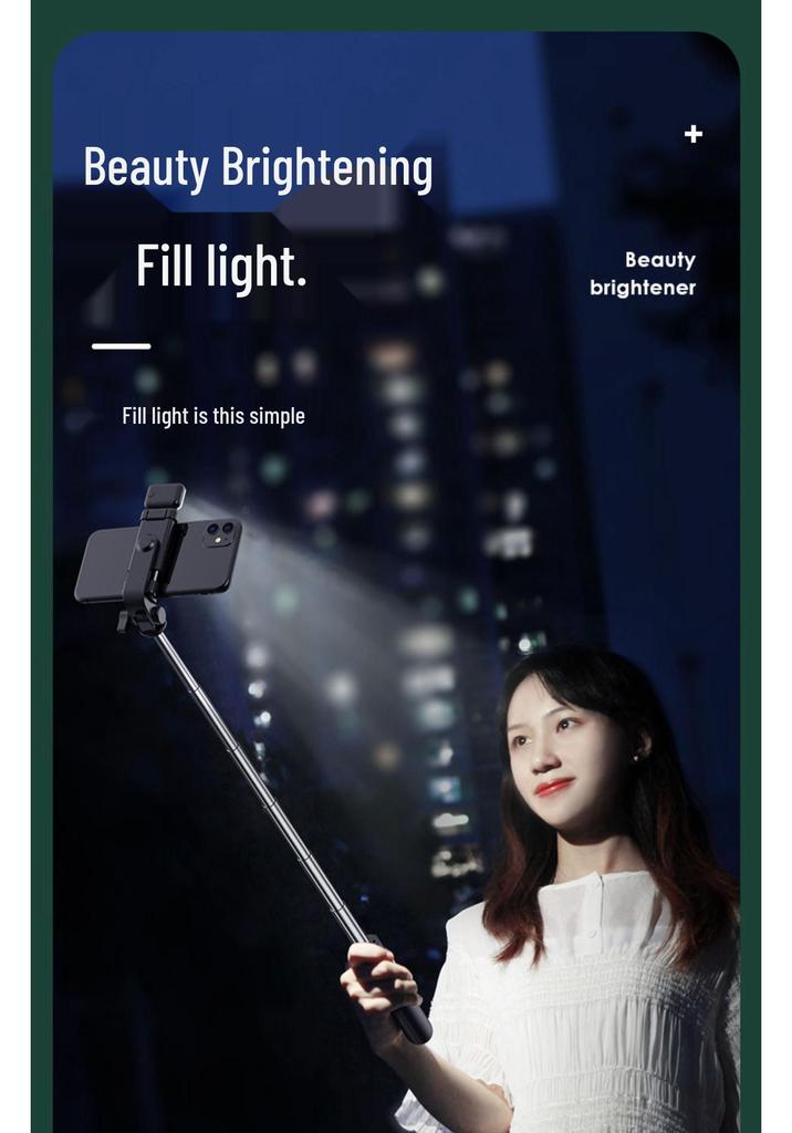 Anti-Shake Selfie Stick Tripod for Live Streaming and Photography, Compatible with Apple