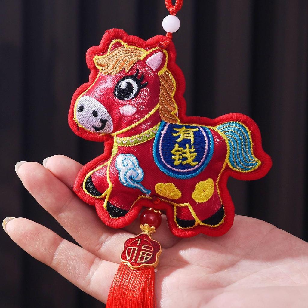 2026 Year Of The Horse Chinese Style Incense Packet Bell Pendant Chinese Red Chinese Zodiac Incense Packet Tassel Pendant