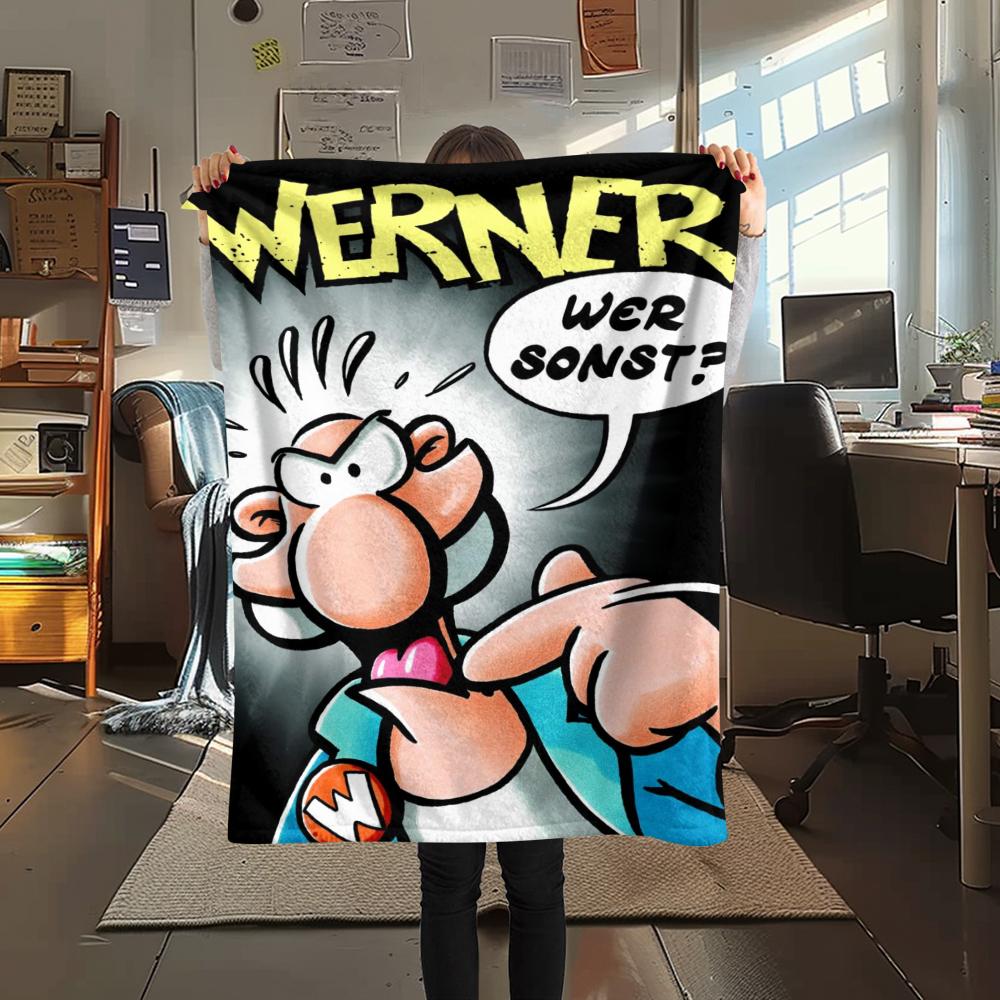 1 Stück Werner Comic-Druck Flanelldecke, Hohe Qualität, Bequem für alle Jahreszeiten, Heimdekoration, Wärme und Komfort, Perfekt für Weihnachtsgeschenke245